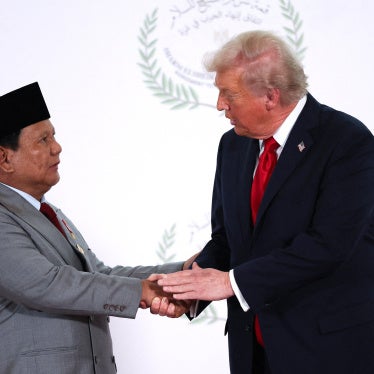 Indonesian President Prabowo Subianto (left) and US President Donald Trump in Sharm El-Sheikh, Egypt, October 13, 2025.