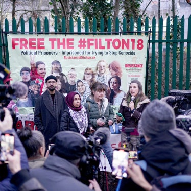 Claire Rogers, mother of Zoe Rogers (C-R), speaks outside Woolwich Crown Court, London, following the acquittal of six Palestine Action activists, February 4, 2026.
