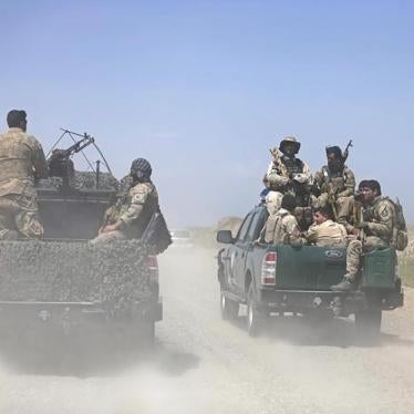 Afghan security forces patrol in Kunduz, Afghanistan on April 30, 2015.