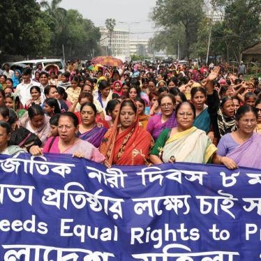 The members of a leading women’s rights organization, attend a rally to mark International Women's day in Dhaka, Bangladesh on Saturday, March 8, 2008. 