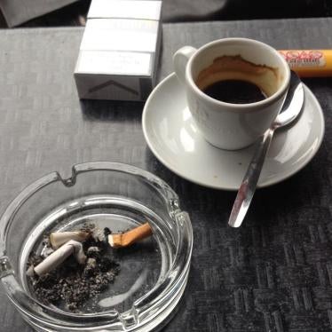 The café where Dr. Sami Sharif was interviewed. 