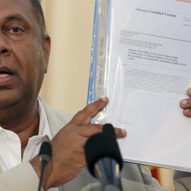 Mangala Samaraweera war crimes report