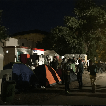 Nyugati train station transit zone for migrants and asylum seekers, Budapest, Hungary. August 25, 2015.