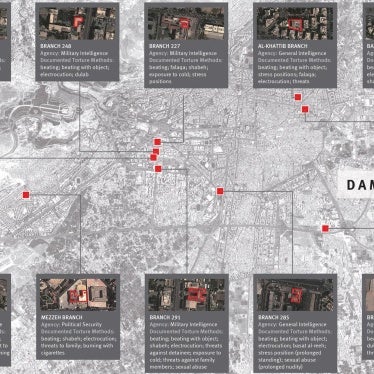 Map showing the locations of detention centers that were identified by multiple witnesses.