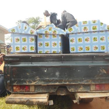 Coffins of three people killed on December 1, 2014 in Eringeti, around 60 kilometers north of Beni town. A total of six people were killed that day. The most recent attack documented by Human Rights Watch in Eringeti was on May 3, 2016, killing 19.