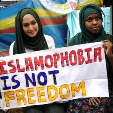 Protesters demonstrate against France's burkini ban outside the French Embassy in London, August 25, 2016.