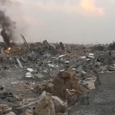 Homes of Arabs evicted from the June First neighborhood of Kirkuk, demolished between October 23 and 25 in this still from video shot on October 26. © 2016 Private