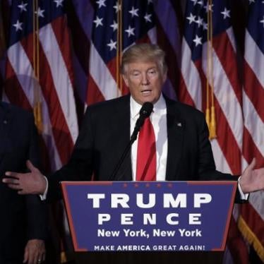 US President-elect Donald Trump addresses supporters during his election night rally in Manhattan, New York, November 9, 2016.