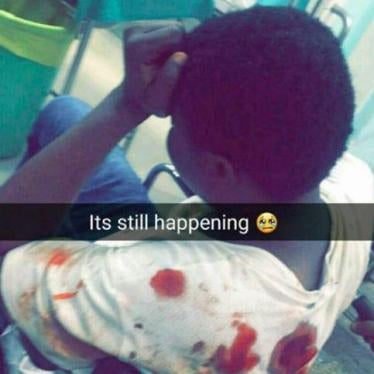 Cell phone screenshot depicting a victim of a mob attack in Noida, India, March 27, 2017.