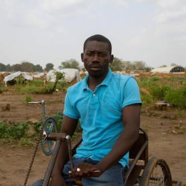 “Thierry,” a 42-year-old polio survivor lives in the “MINUSCA” camp in Kaga-Bandoro. “I want to work, but I can’t find any here,” he said.