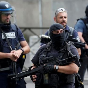 French police and anti-crime brigade (BAC) members secure a street as they carried out a counter-terrorism swoop at different locations in Argenteuil, a suburb north of Paris, France, July 21, 2016. 