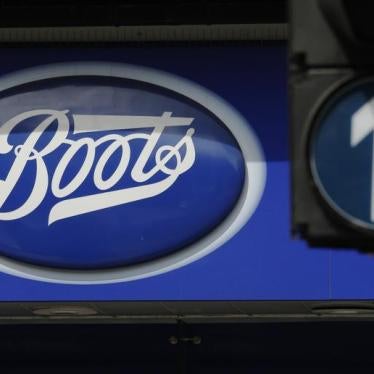 A sign outside a store of pharmacy and cosmetics chain Boots is seen in London, May 16, 2011.