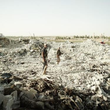 Several bodies of alleged ISIS fighters in the foreground, near the Tigris River in Mosul’s Old City executed by Iraqi soldiers identified as from the army’s 16th Division. 