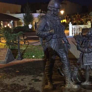 Statue of a Russian soldier in Simferopol, Crimea.