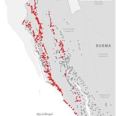 An updated map of destruction of Rohingya villages in northern Rakhine State during October and November 2017.