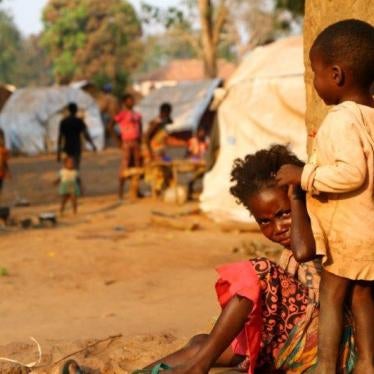 Children from Bakala in a displacement camp in Grimali, Central African Republic, January 24, 2017. Approximately 10,000 people have fled fighting between the UPC and the FPRC in Ouaka province since late November 2016. 