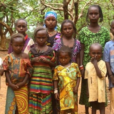 Children of a Peuhl man killed in February 2017 by FPRC and anti-balaka fighters near Baïdou, a village between Ippy and Bria in the Central African Republic. 