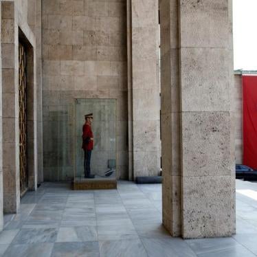 A guard stands at his post in front of the Turkish parliament in Ankara,Turkey, July 19, 2016.