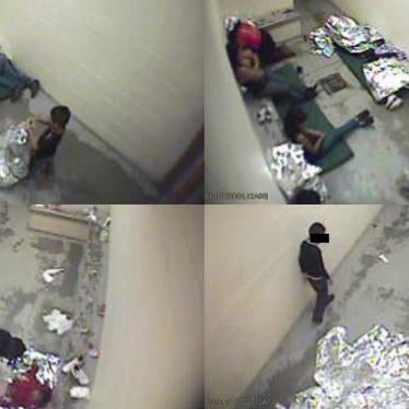 Footage of women and children in immigration holding cells in Douglas, Arizona, September 2015, made public in 2016 after a group of migrants challenged detention conditions in the cells. 