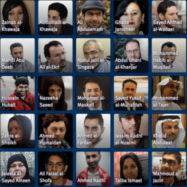 Portraits of activists in Bahrain. © 2016 Human Rights Watch 