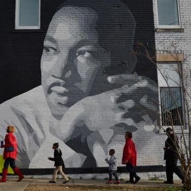People gather to march in the annual parade down MLK Boulevard to honor Martin Luther King, in Chattanooga, Tennessee, U.S., January 16, 2017.