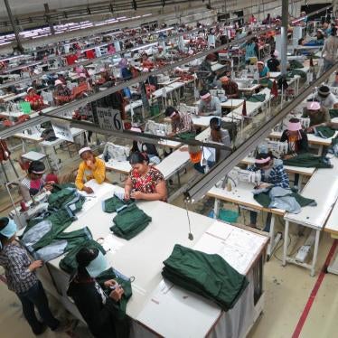 Women workers in a garment factory in Cambodia