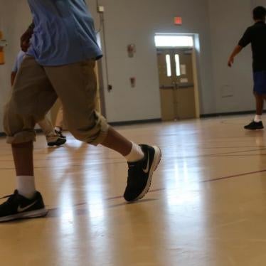 Unaccompanied minors are seen at the Bristow facility, in this photo provided by the U.S. Department of Health and Human Services, in Bristow, Virgina, U.S., June 21, 2018.