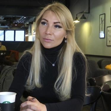 In this image taken from video on Wednesday, March 6, 2019, Russian lawyer Alyona Popova speaks during an interview with The Associated Press in Moscow, Russia