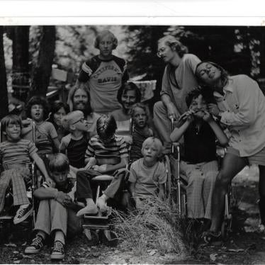 Carlos Rios, on the right and making a funny face, with his buddies at Camp Harmon in 1975.