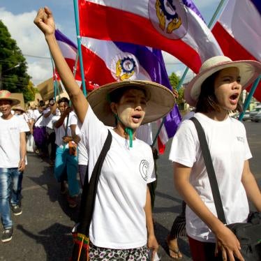 Workers shout slogans during a May Day march in Yangon, Myanmar, May 1, 2019.